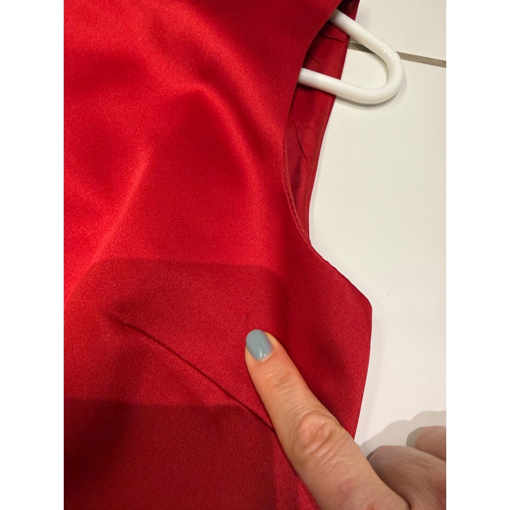 Talbots Petites Red Sleeveless Satin Sheath Dress Party Cocktail Occasion 4P - Picture 10 of 10